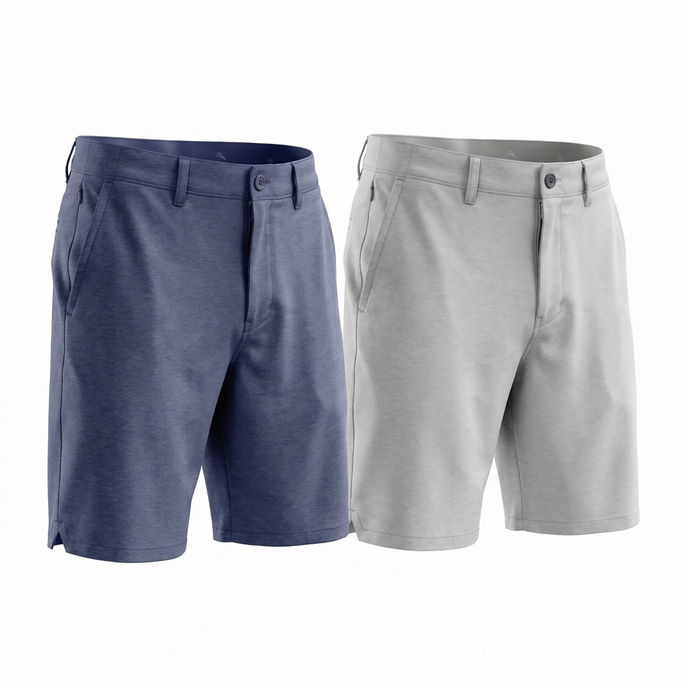 Lot of 2 Tommy Bahama On Par Shorts Mens 38 Gray Blue IslandZone Golf 8" Inseam